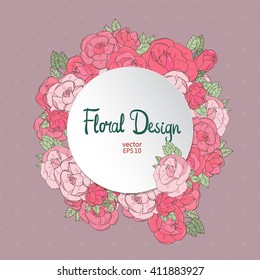 Floral vector frame