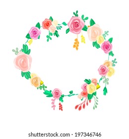 floral vector frame vector background. peony flowers frame vector on white background.