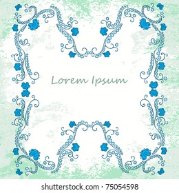 Floral vector frame (beige vintage greetings)