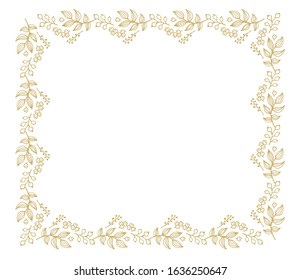 Floral vector frame, border ornament, decorative elements on white background