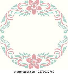 floral vector frame. decorative frame design, greeting card or background
