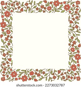 floral vector frame. decorative frame design, greeting card or background
