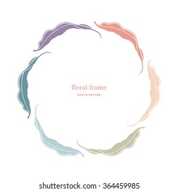 Floral vector frame with leaves silhouettes.