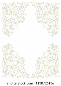 Floral vector frame on white background