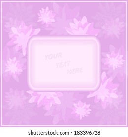  Floral vector frame in pink color. 