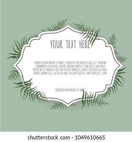 Floral vector frame with place for your text. Vector elegant watercolor rustic template.