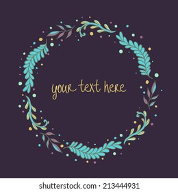 Floral vector frame with place for your text.Can be used as creating card, invitation card for wedding,birthday and other  holiday background