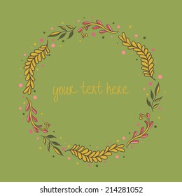Floral vector frame with place for your text.Can be used as creating card, invitation card for wedding,birthday and other  holiday background