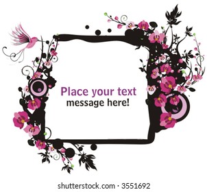 Floral vector frame with place for your text.