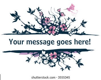 Floral vector frame with place for your text.