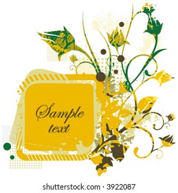 Floral vector frame series. Add your text inside.