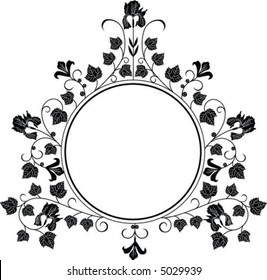 Floral Vector Frame for Your Messages and Designs