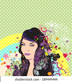 Floral Vector Girl