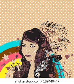 Floral Vector Girl