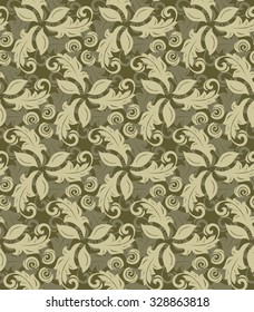 Floral vector golden ornament. Seamless abstract pattern with fine ornament