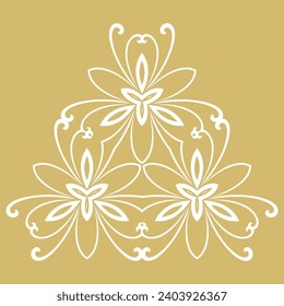 Vector floral patrón blanco dorado con arabescos. Resumen de ornamento oriental clásico. Patrón clásico de vintage