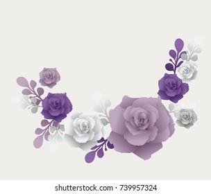 Floral vector Graphic Design with Colorful Flowers vintage
