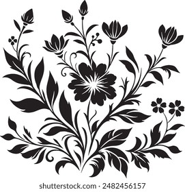 Floral vector is a graphic design element