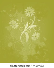 Floral vector green design background