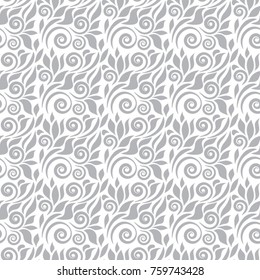 Floral vector grey ornamental pattern