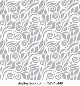 Floral vector grey ornamental pattern