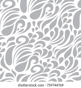 Floral vector grey ornamental pattern
