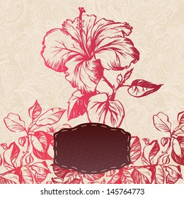 floral vector hand drawn graphic for your design. All elements were placed in clipping mask and are easy to edit