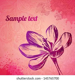 floral vector hand drawn graphic for your design. All elements were placed in clipping mask and are easy to edit