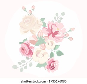 Ilustración vectorial floral. Composición botánica para una boda, tarjeta de saludo o diseño de invitación.