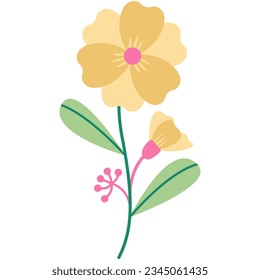 Floral vector illustration. Colorful flat vector illustration with floral theme.