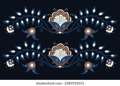 floral vector illustration composition for print, embroidery, cover page
