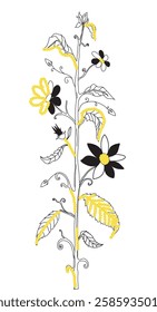 floral vector illustration composition for print, embroidery, cover page