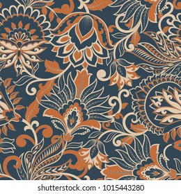 ilustración de vector floral en estilo damasco. origen étnico