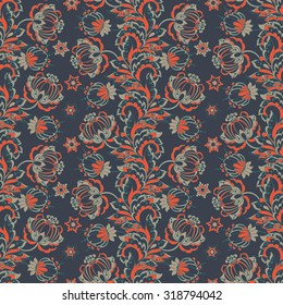 floral vector illustration in damask style