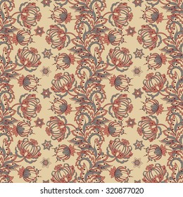floral vector illustration in damask style
