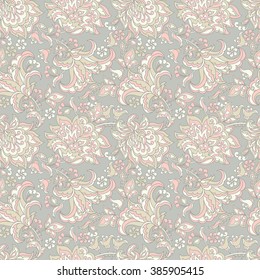Floral vector illustration in damask style. ethnic background
