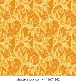 floral vector illustration in damask style. seamless background