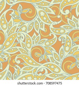 floral vector illustration in damask style. seamless background