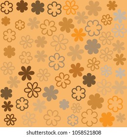 Floral vector illustration on a beige background, pattern                 