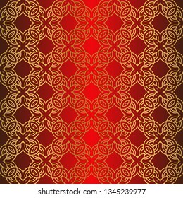 Floral Vector Illustration. Pattern With Geometric Ornament, Decorative Border. Design For Print Fabric.