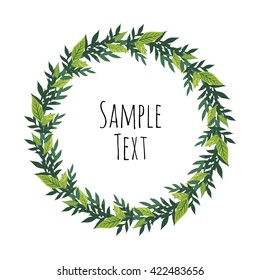 Floral vector illustration. Vintage decorative wreath. Ornamental round lace. 