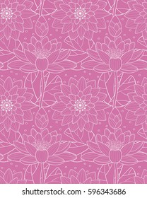  Floral vector illustration with water lilies.Seamless floral pattern. Lotus background. 