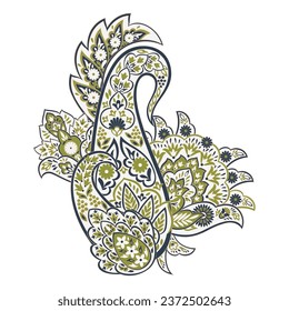 Floral Vector Isolated indian pattern with paisley