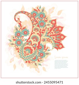 Floral Vector Isolated indian pattern with paisley