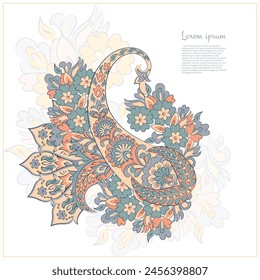 Floral Vector Isolated indian pattern with paisley