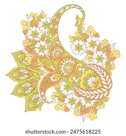 Floral Vector Isolated indian pattern with paisley