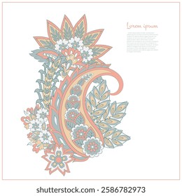 Floral Vector Isolated indian pattern with paisley