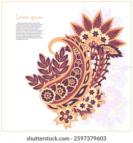 Floral Vector Isolated indian pattern with paisley
