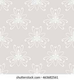 Floral vector light ornament. Seamless abstract classic pattern with flowers