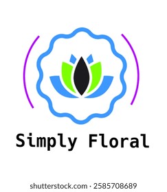 Floral vector logo design template